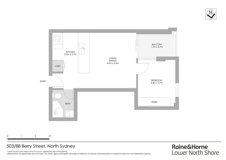 Floorplan of Homely apartment listing, 503/88 Berry Street, North Sydney NSW 2060