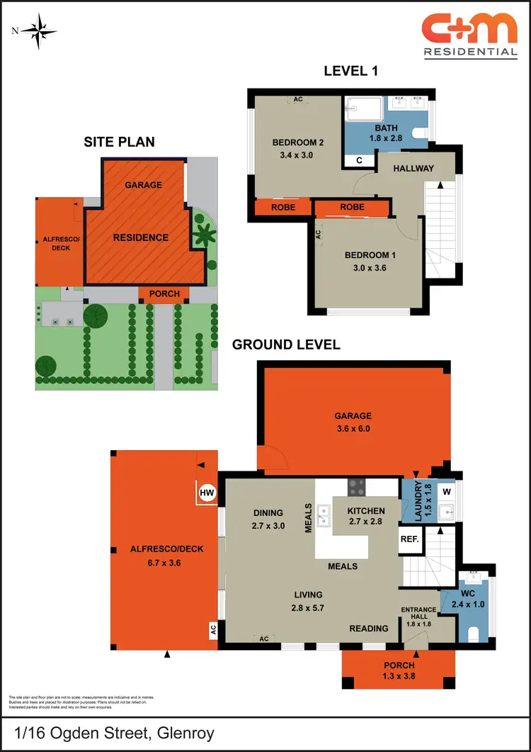 Floorplan of Homely townhouse listing, 1/16 Ogden Street, Glenroy VIC 3046
