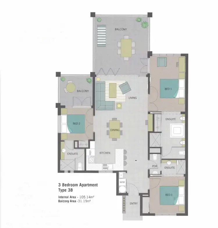 Floorplan of Homely unit listing, 532/9A Hermitage Drive, Airlie Beach QLD 4802