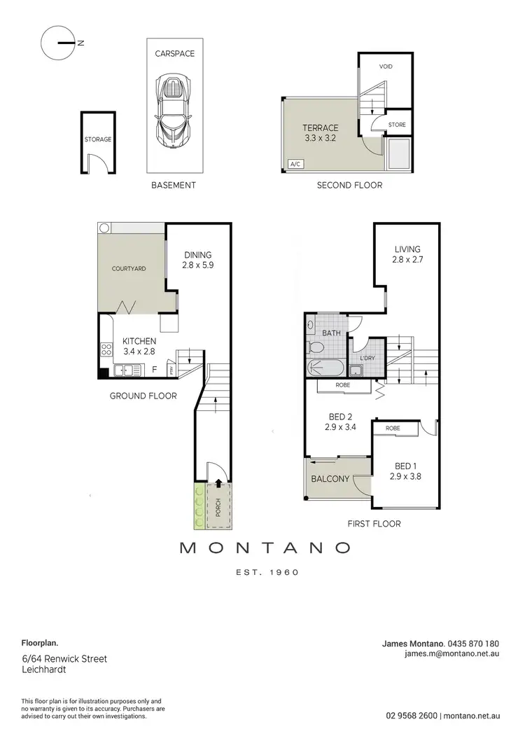 Floorplan of Homely townhouse listing, 6/64 Renwick Street, Leichhardt NSW 2040