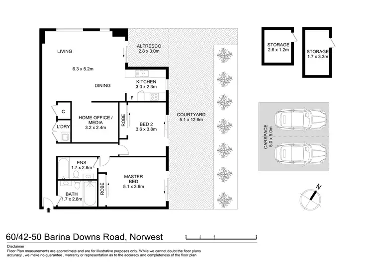 Floorplan of Homely apartment listing, 60/40-52 Barina Downs Road, Norwest NSW 2153