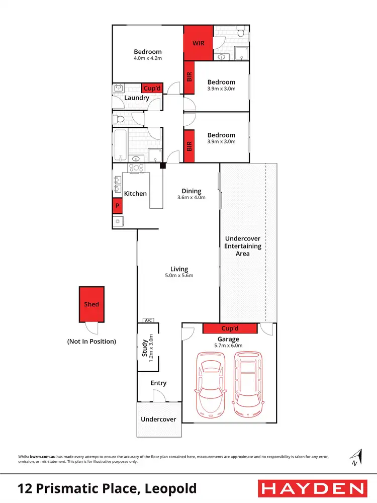 Floorplan of Homely house listing, 12 Prismatic Place, Leopold VIC 3224
