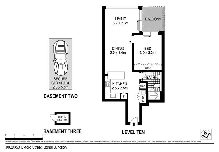 Floorplan of Homely apartment listing, 1002/350 Oxford Street, Bondi Junction NSW 2022