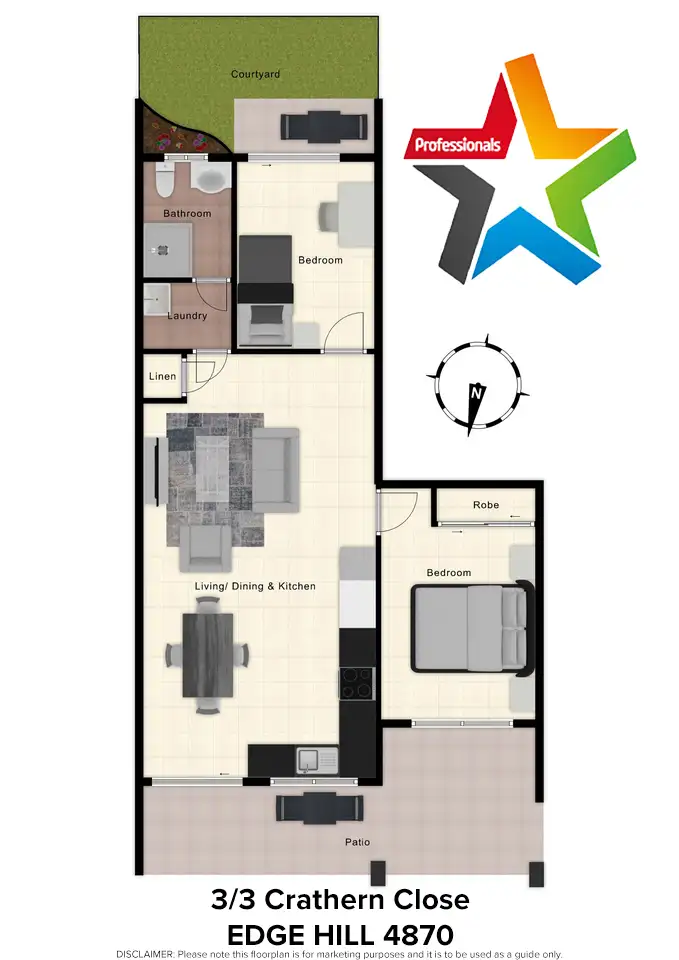 Floorplan of Homely unit listing, 3/3 Crathern Close, Edge Hill QLD 4870