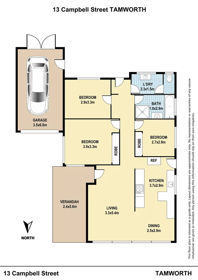 Floorplan of Homely house listing, 13 Campbell Street, South Tamworth NSW 2340