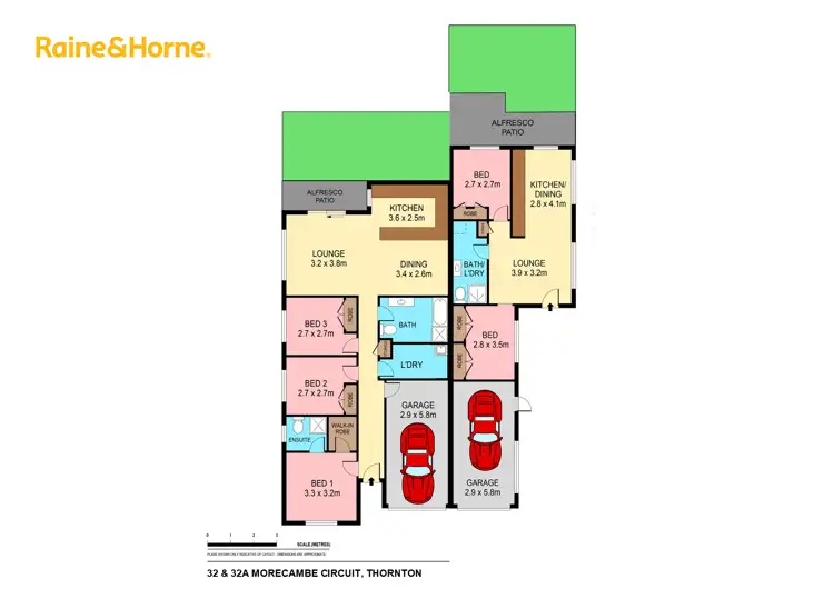 Floorplan of Homely semi-detached listing, 32 & 32A Morecambe Circuit, Thornton NSW 2322