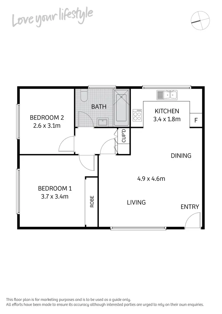 Floorplan of Homely apartment listing, 3/12 George Street, Marrickville NSW 2204