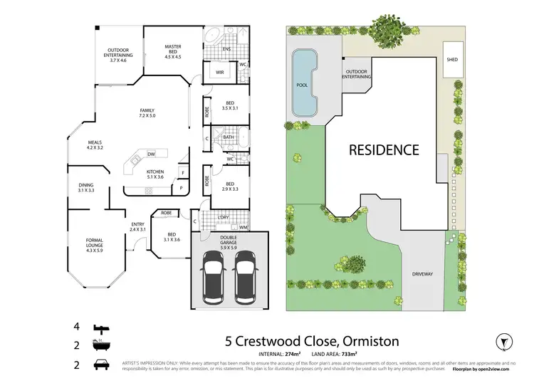 Floorplan of Homely house listing, 5 Crestwood Close, Ormiston QLD 4160