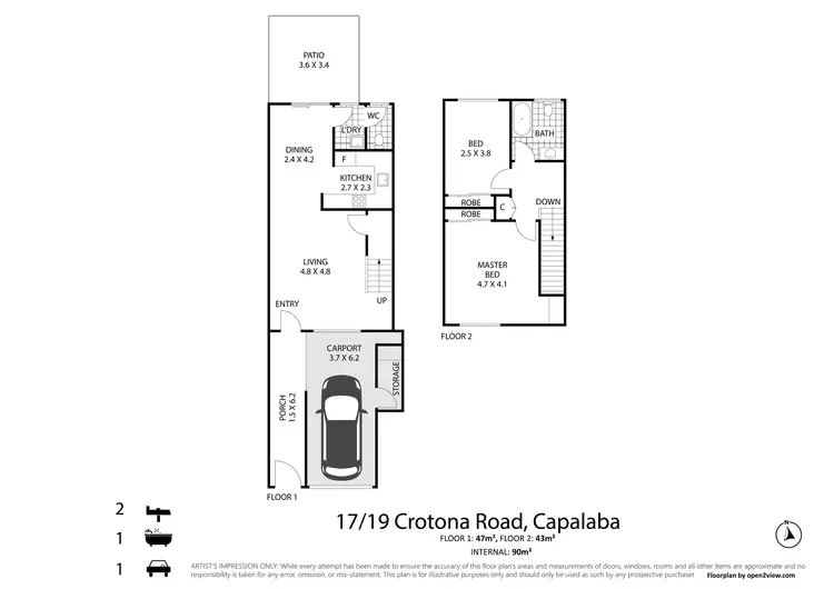Floorplan of Homely townhouse listing, 17/19 Crotona Road, Capalaba QLD 4157