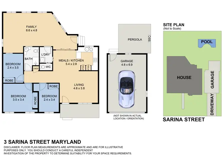 Floorplan of Homely house listing, 3 Sarina Street, Maryland NSW 2287