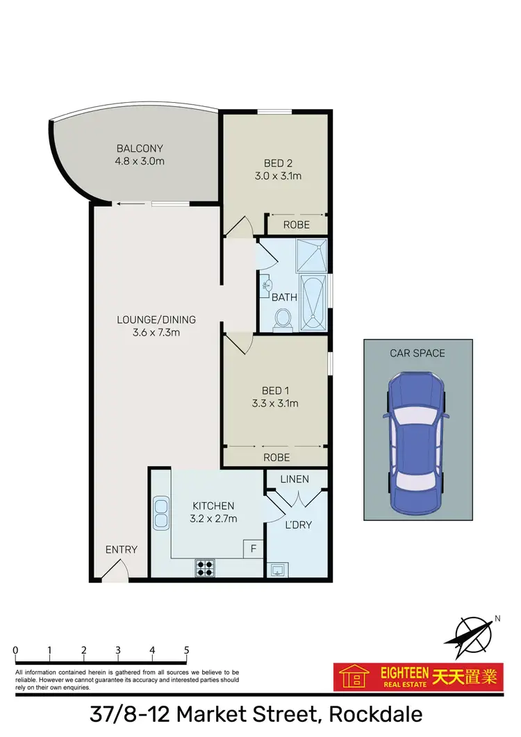 Floorplan of Homely apartment listing, 37/8-12 Market Street, Rockdale NSW 2216