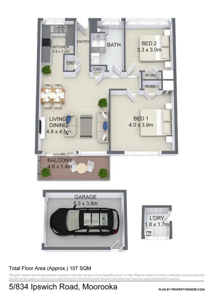 Floorplan of Homely apartment listing, 5/834 Ipswich Road, Moorooka QLD 4105