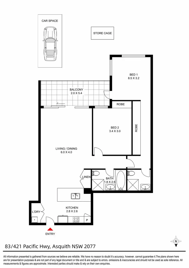 Floorplan of Homely apartment listing, 83/18-22 Lords Ave, Asquith NSW 2077