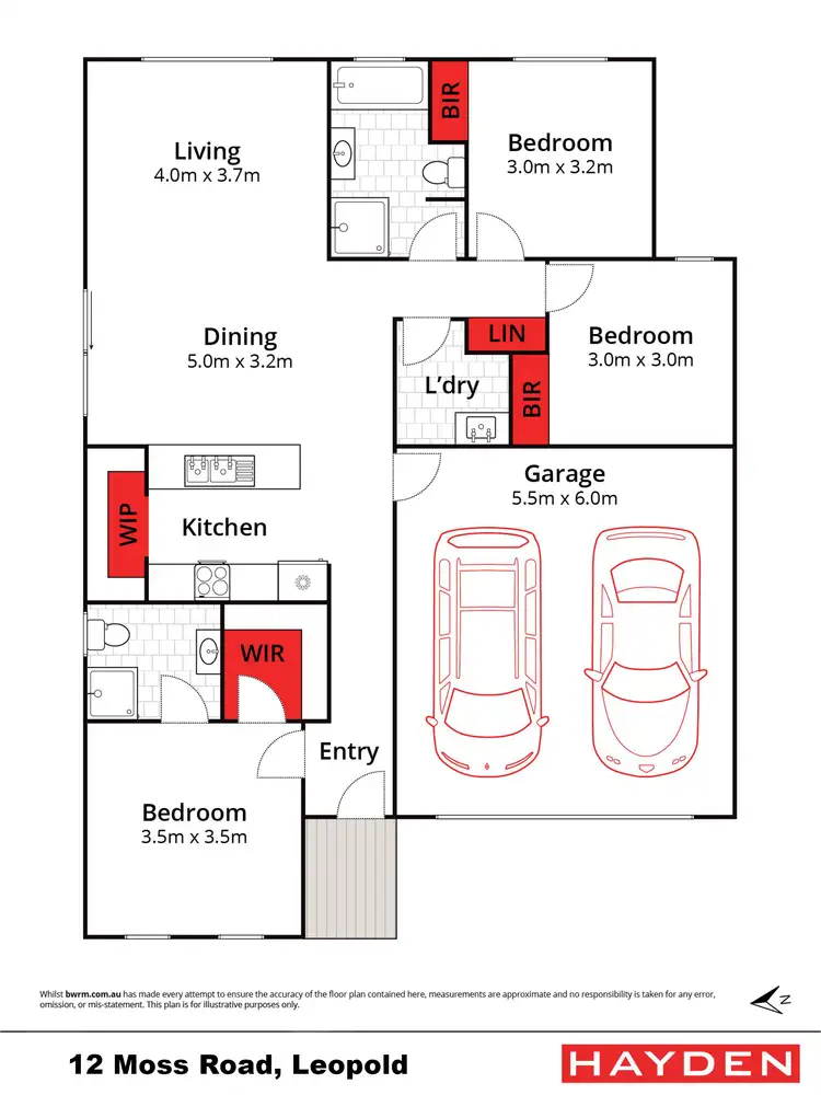 Floorplan of Homely house listing, 12 Moss Road, Leopold VIC 3224