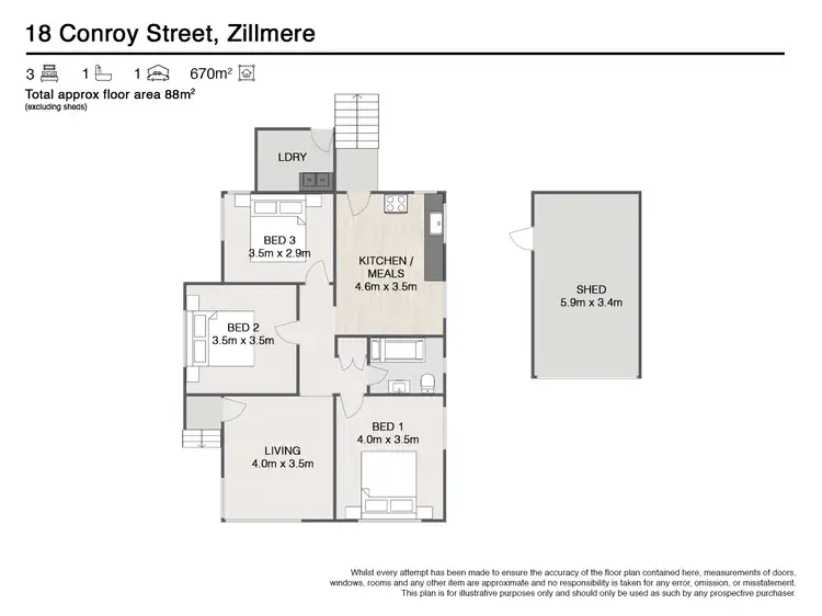 Floorplan of Homely house listing, 18 Conroy Street, Zillmere QLD 4034