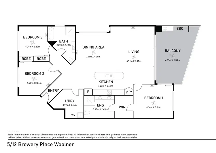 Floorplan of Homely unit listing, 5/12 Brewery Place, Woolner NT 820