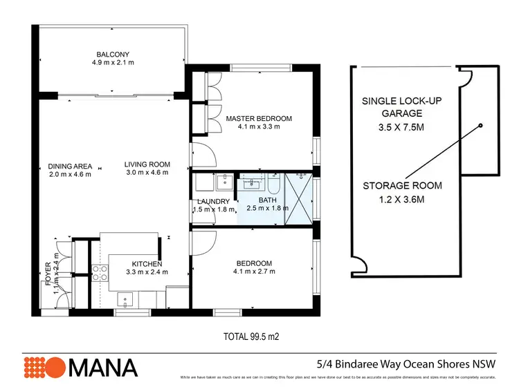 Floorplan of Homely unit listing, 5/4 Bindaree Way, Ocean Shores NSW 2483