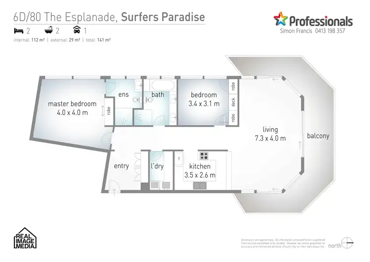 Floorplan of Homely unit listing, 6D/80 The Esplanade, Surfers Paradise QLD 4217