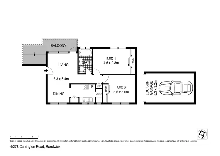 Floorplan of Homely apartment listing, 4/278 Carrington Road, Randwick NSW 2031