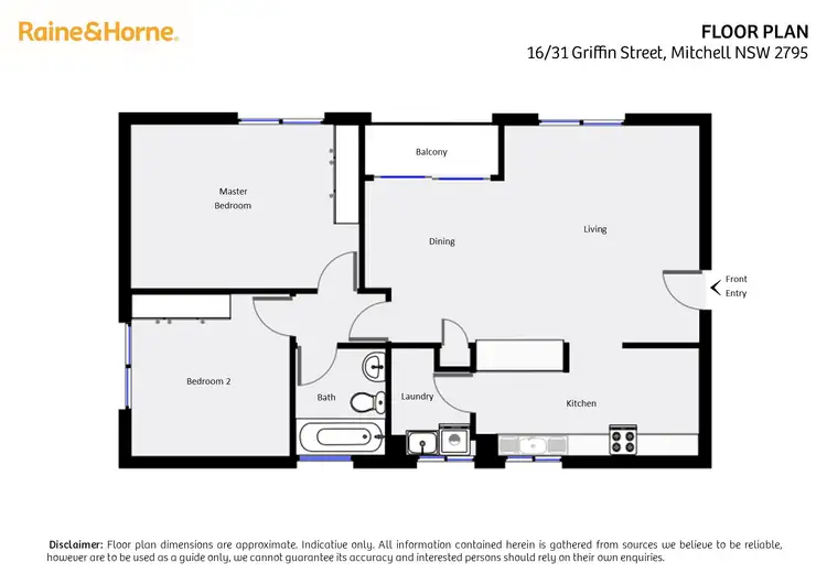 Floorplan of Homely unit listing, 16/31 Griffin Street, Mitchell NSW 2795