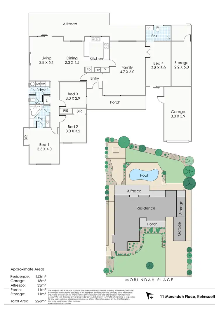 Floorplan of Homely house listing, 11 Morundah Place, Kelmscott WA 6111