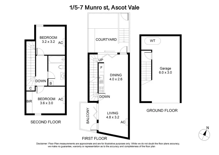 Floorplan of Homely townhouse listing, 1/7 MUNRO STREET, Ascot Vale VIC 3032