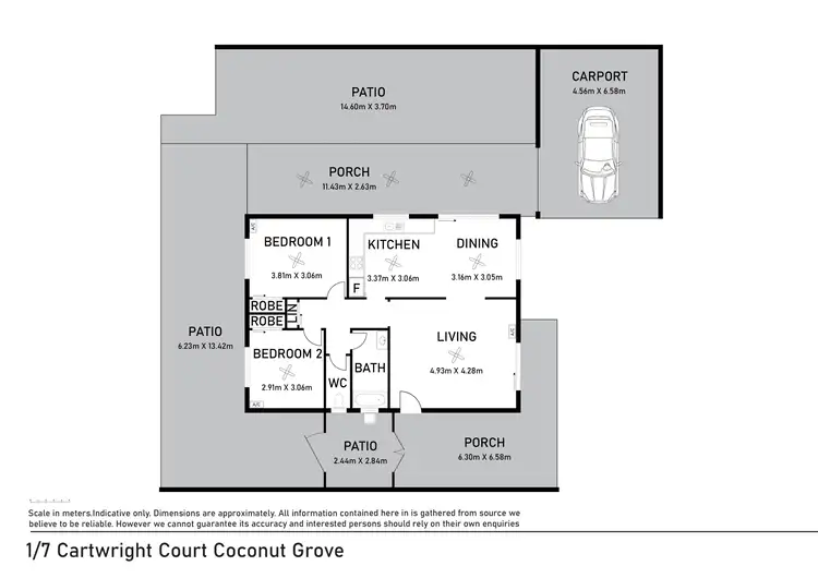 Floorplan of Homely unit listing, 1/7 Cartwright Court, Coconut Grove NT 810
