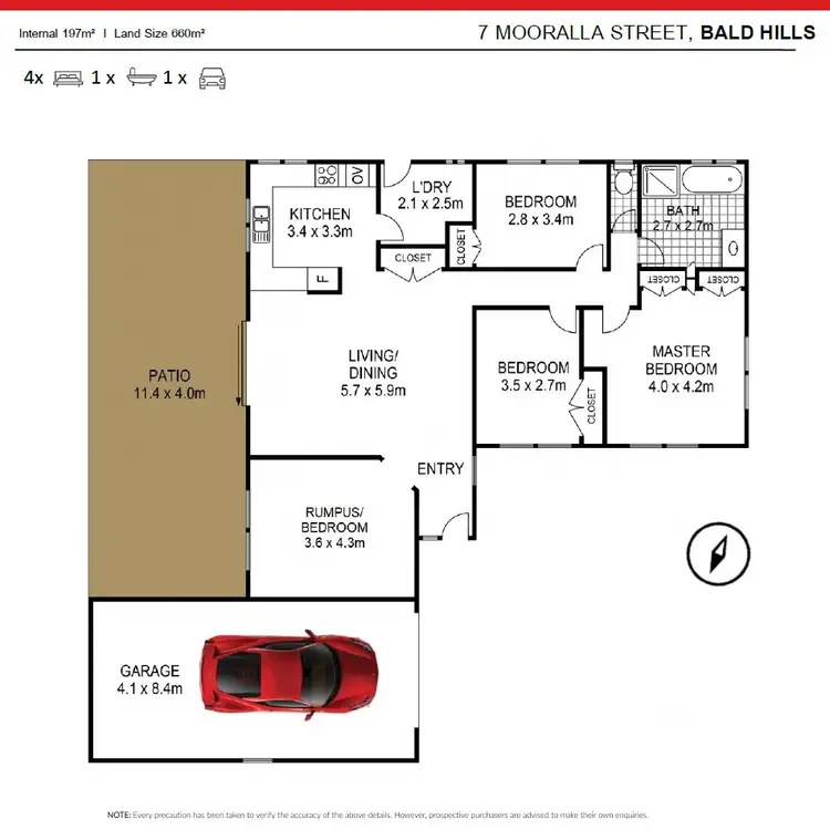 Floorplan of Homely house listing, 7 Mooralla Street, Bald Hills QLD 4036