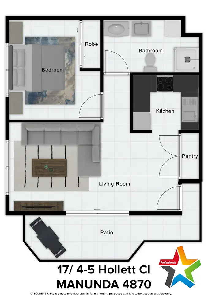 Floorplan of Homely unit listing, 17/4-5 Hollett Close, Manunda QLD 4870