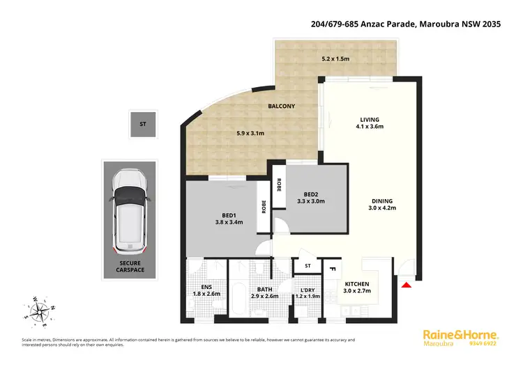 Floorplan of Homely apartment listing, 204/679-685 Anzac Parade, Maroubra NSW 2035