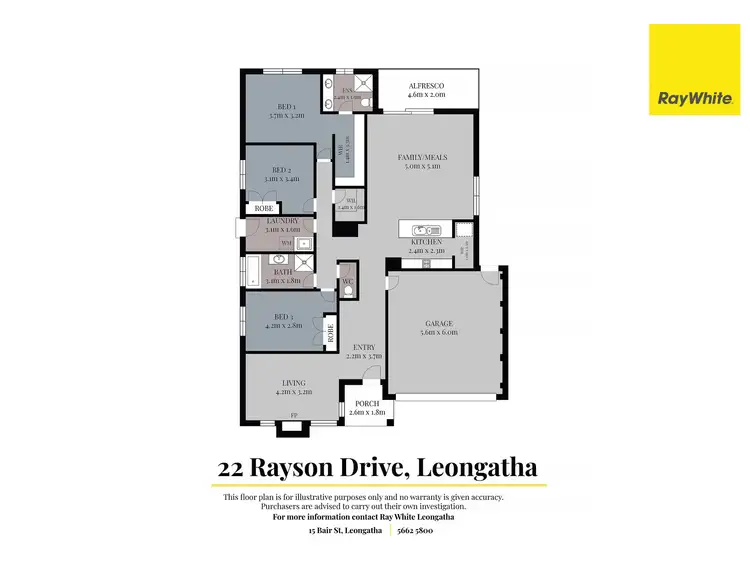 Floorplan of Homely house listing, 22 Rayson Drive, Leongatha VIC 3953