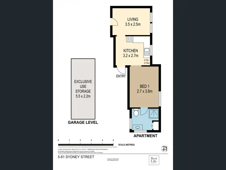 Floorplan of Homely unit listing, 5/61 Sydney Street, New Farm QLD 4005