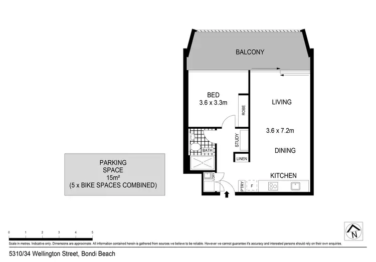 Floorplan of Homely apartment listing, 5310/34 Wellington Street, Bondi NSW 2026