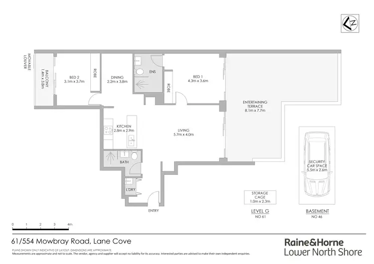Floorplan of Homely apartment listing, 61/554 Mowbray Road, Lane Cove NSW 2066