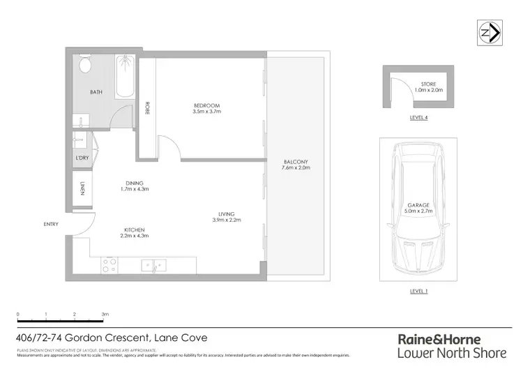 Floorplan of Homely apartment listing, 406/72-74 Gordon Crescent, Lane Cove NSW 2066