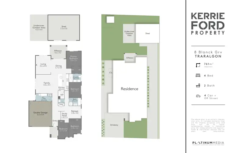 Floorplan of Homely house listing, 8 Blanck Grove, Traralgon VIC 3844