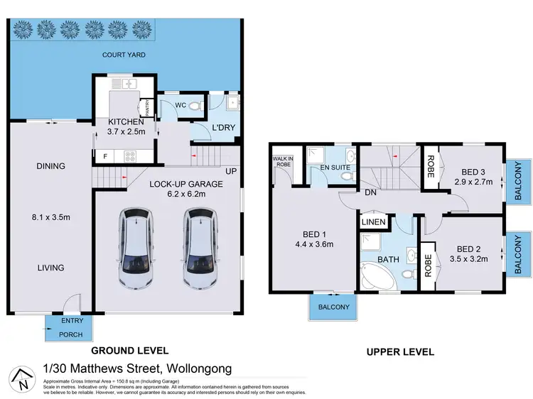 Floorplan of Homely townhouse listing, 1/30 Matthews Street, Wollongong NSW 2500