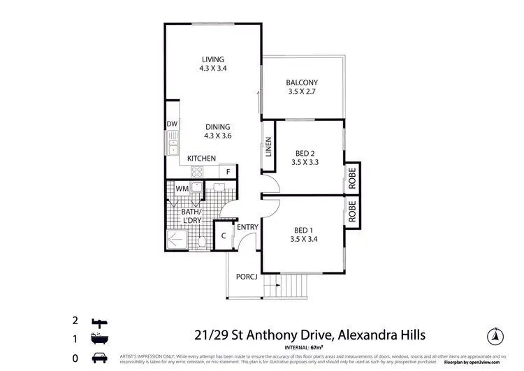 Floorplan of Homely unit listing, 21/29 St Anthony Drive, Alexandra Hills QLD 4161