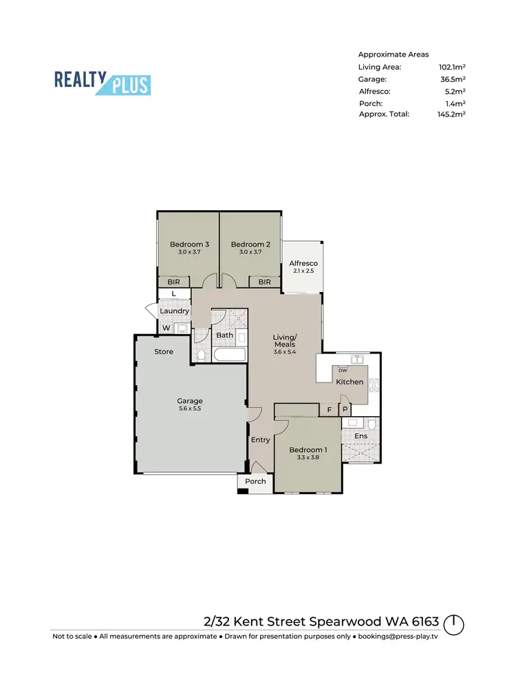 Floorplan of Homely unit listing, 2/32 Kent Street, Spearwood WA 6163