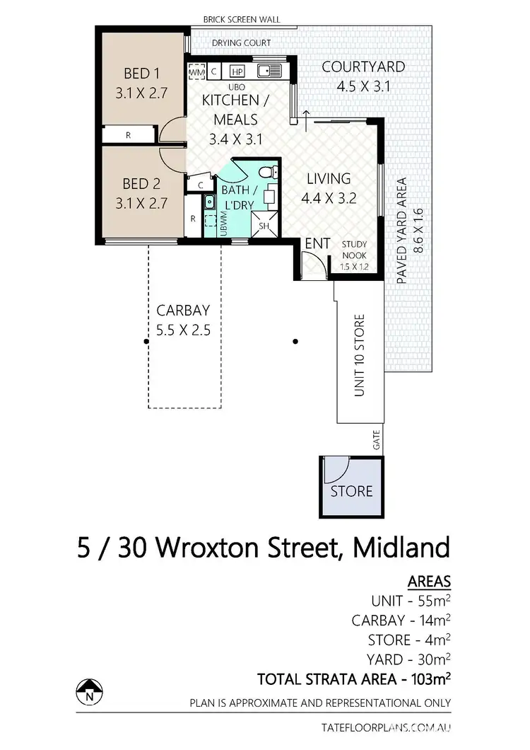 Floorplan of Homely unit listing, 5/30 Wroxton Street, Midland WA 6056