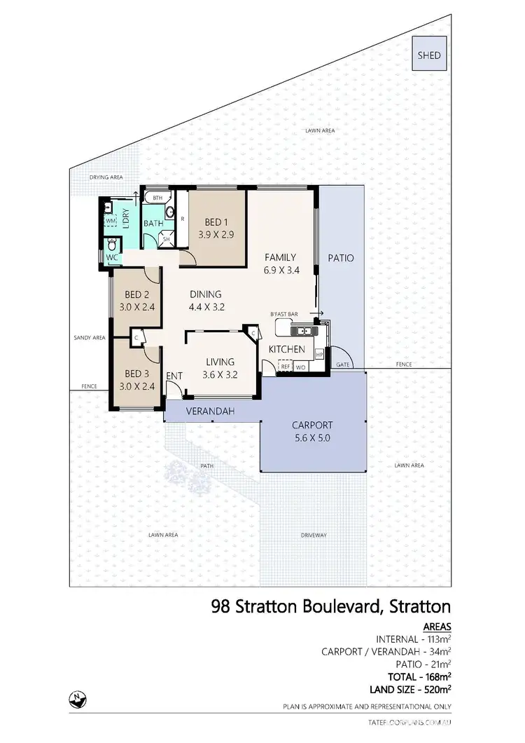 Floorplan of Homely house listing, 98 Stratton Boulevard, Stratton WA 6056
