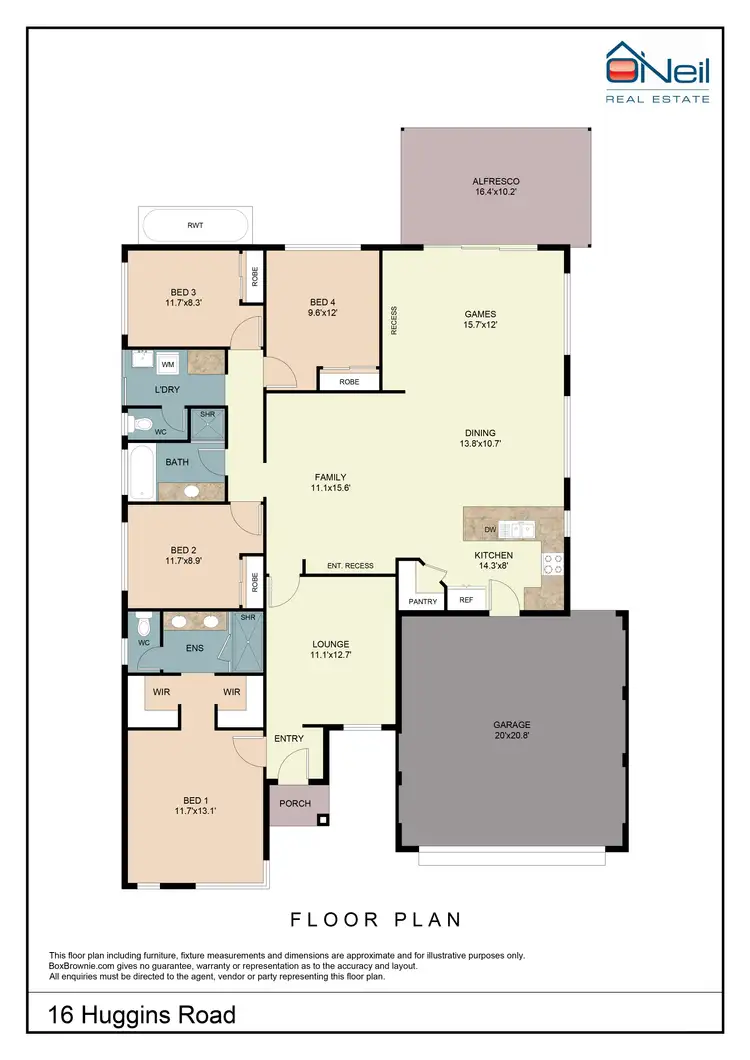 Floorplan of Homely house listing, 16 Huggins Road, Byford WA 6122