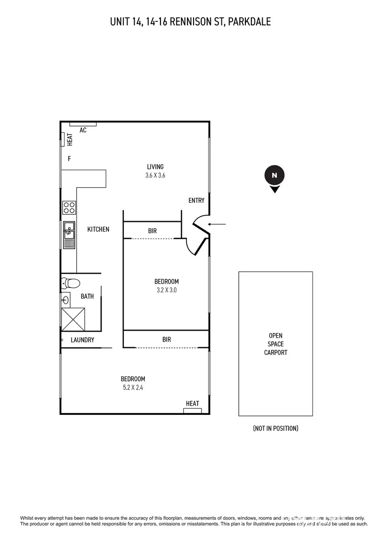Floorplan of Homely apartment listing, 14/14-16 Rennison Street, Parkdale VIC 3195