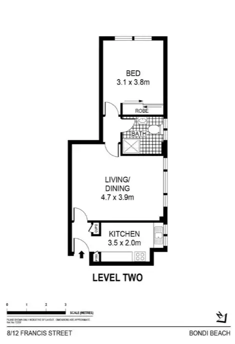 Floorplan of Homely apartment listing, 8/12 Francis Street, Bondi Beach NSW 2026