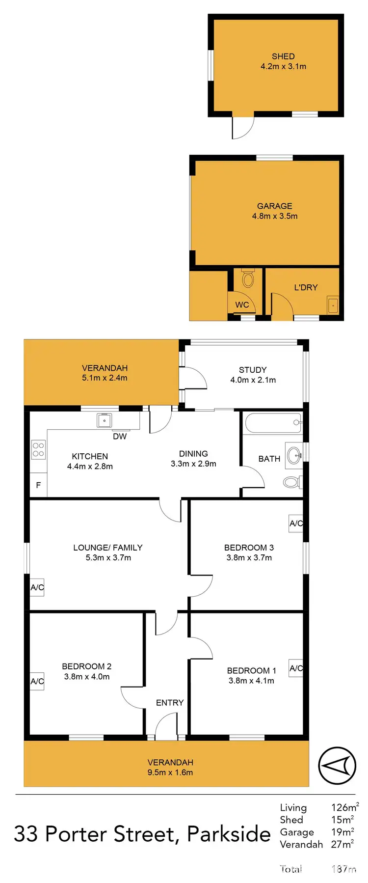 Floorplan of Homely house listing, 33 Porter Street, Parkside SA 5063