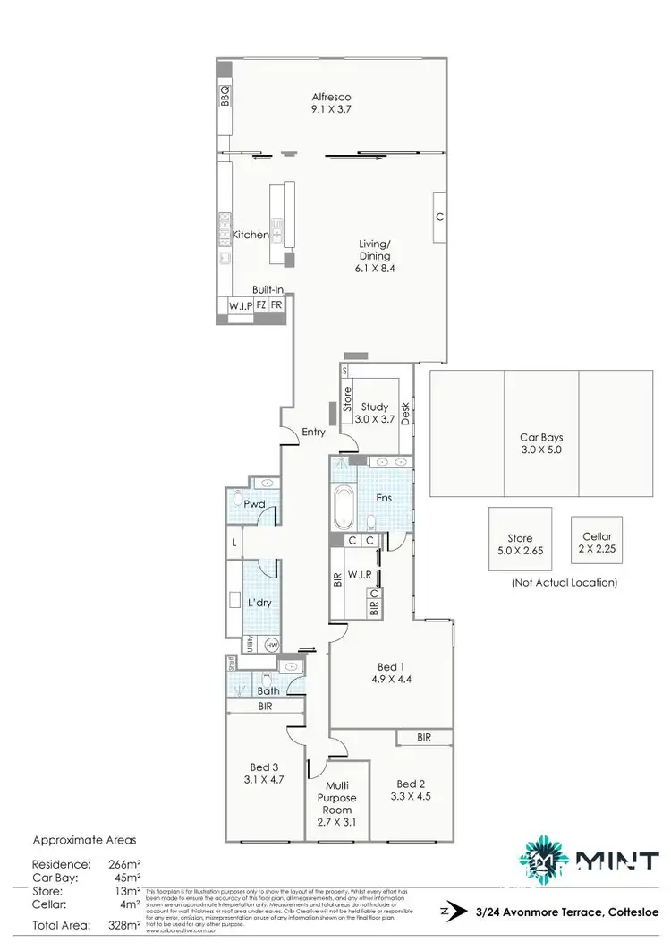 Floorplan of Homely apartment listing, 3/24 Avonmore Terrace, Cottesloe WA 6011