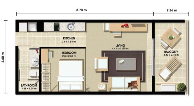 Floorplan of Homely apartment listing, 411/3-5 Gardiner Street, Darwin City NT 800