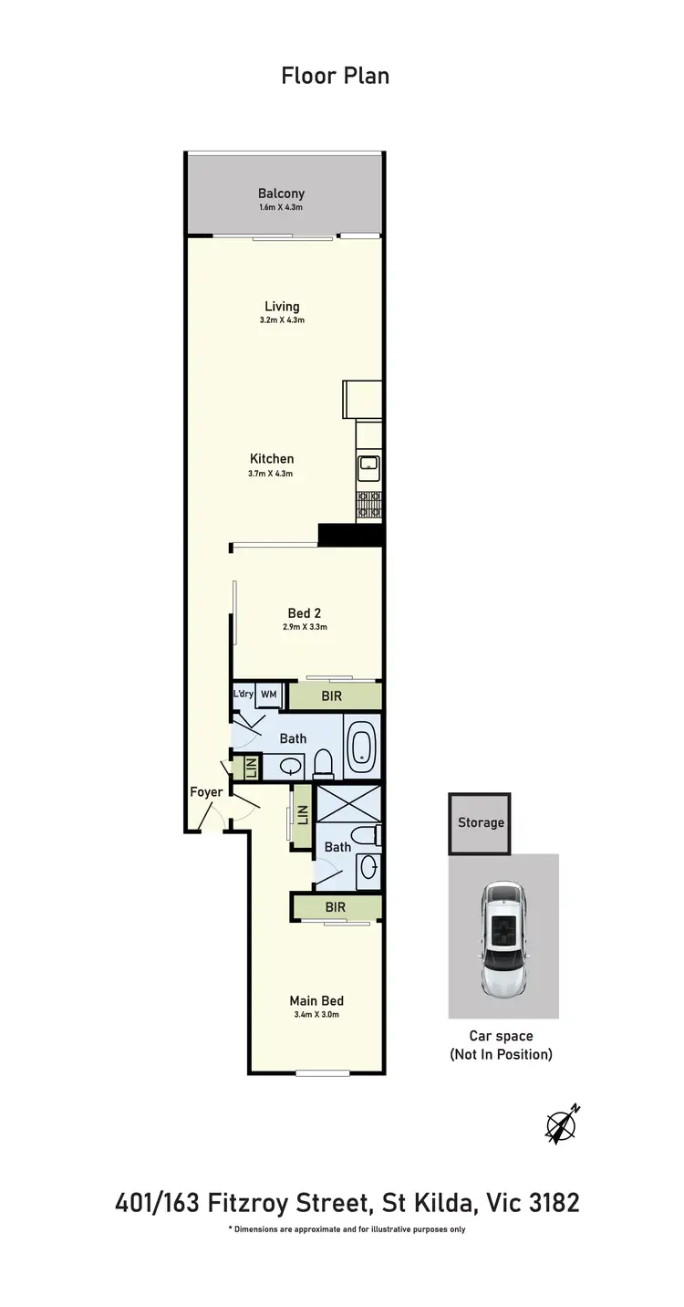 Floorplan of Homely apartment listing, 401/163 Fitzroy Street, St Kilda VIC 3182