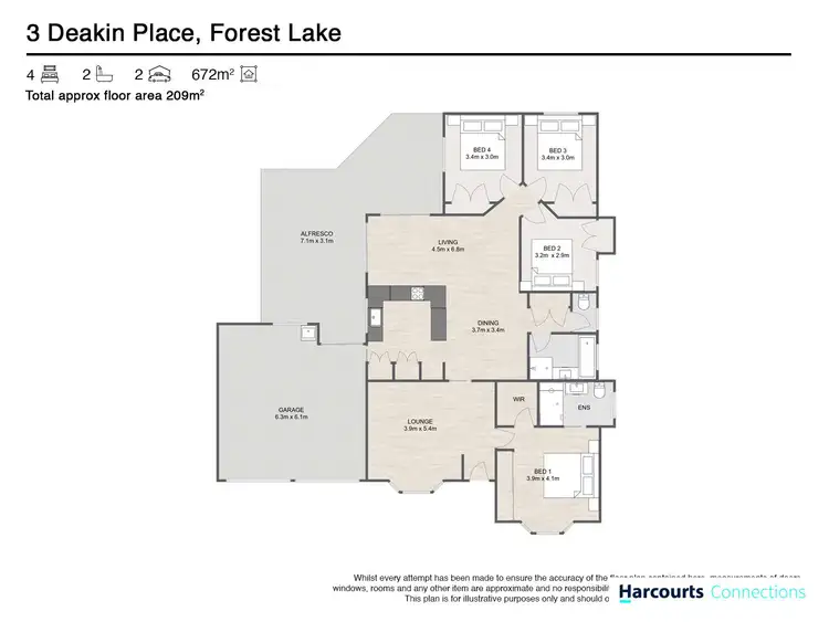 Floorplan of Homely house listing, 3 Deakin Place, Forest Lake QLD 4078