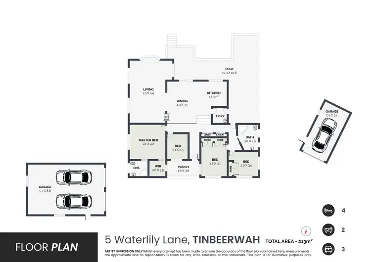 Floorplan of Homely house listing, 5 Waterlily Lane, Tinbeerwah QLD 4563